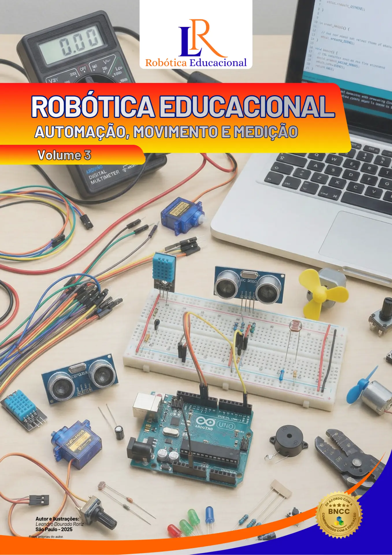 Capa do Volume 3 — Robótica educacional — Automação, movimento e medição